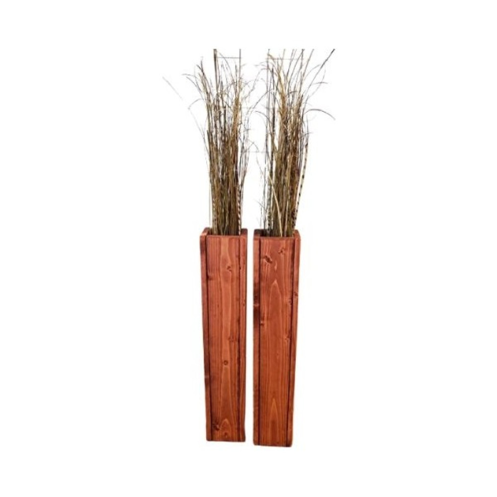 Woodbackproduct Masif Ahşap Dekoratif Çiçeklik 2'li Vazo Biblo Vazo Fiyatı