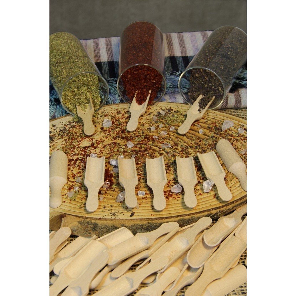 WoodBay 12 ' Li Mini Bambu Ölçek Kaşığı (Küreği)Mini Kürek Baharatlık Kaşığı - Ahşap Tuz, Şeker, Baharat Fiyatı