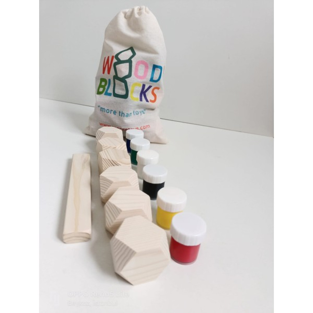Woodblocks Ahşap Denge Blokları Boyama Aktivite Seti - Renkli Bebek Oyuncakları Fiyatı