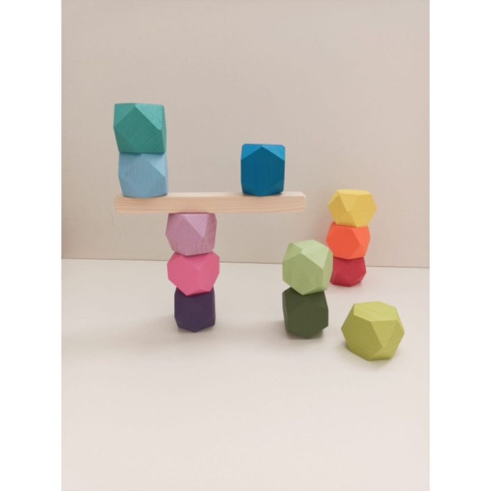 Woodblocks Waldorf Ahşap Denge Blokları G12 Li Set - Renkli Bebek Oyuncakları Fiyatı