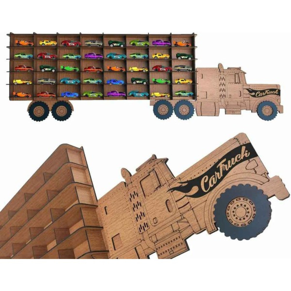 Woodbu Ahşap Ceviz Renk 40 Araçlık Hobi Araba Rafı (Hot Wheels, Matcbox) Duvar Rafı Fiyatı