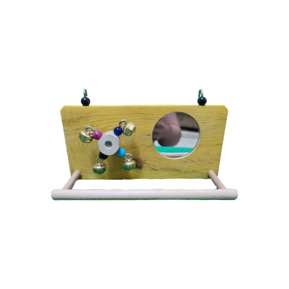 Wooden Bird Çark ve Aynalı Yan Tel Tüneği (Sarı Renk) Evcil Hayvan Ürünleri Fiyatı
