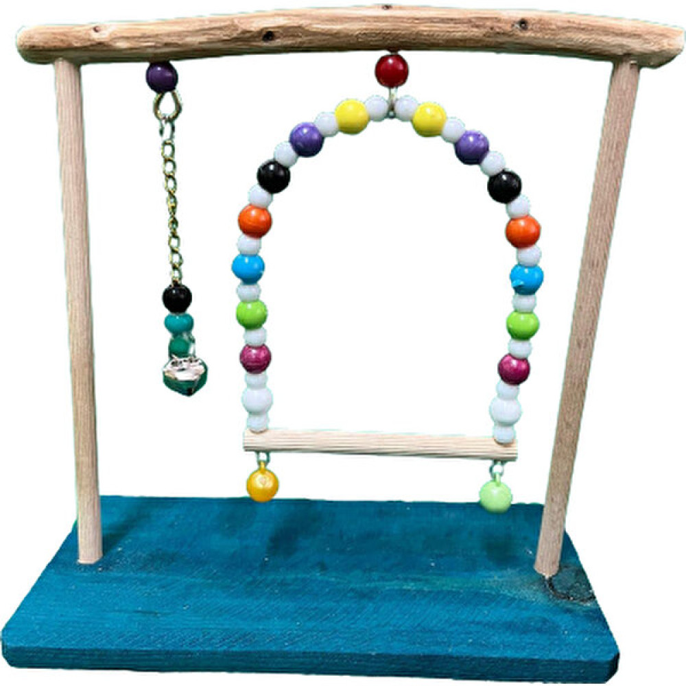 Wooden Bird Salıncak ve Oyuncaklı Stant Tünek (Mavi Renk) Evcil Hayvan Ürünleri Fiyatı