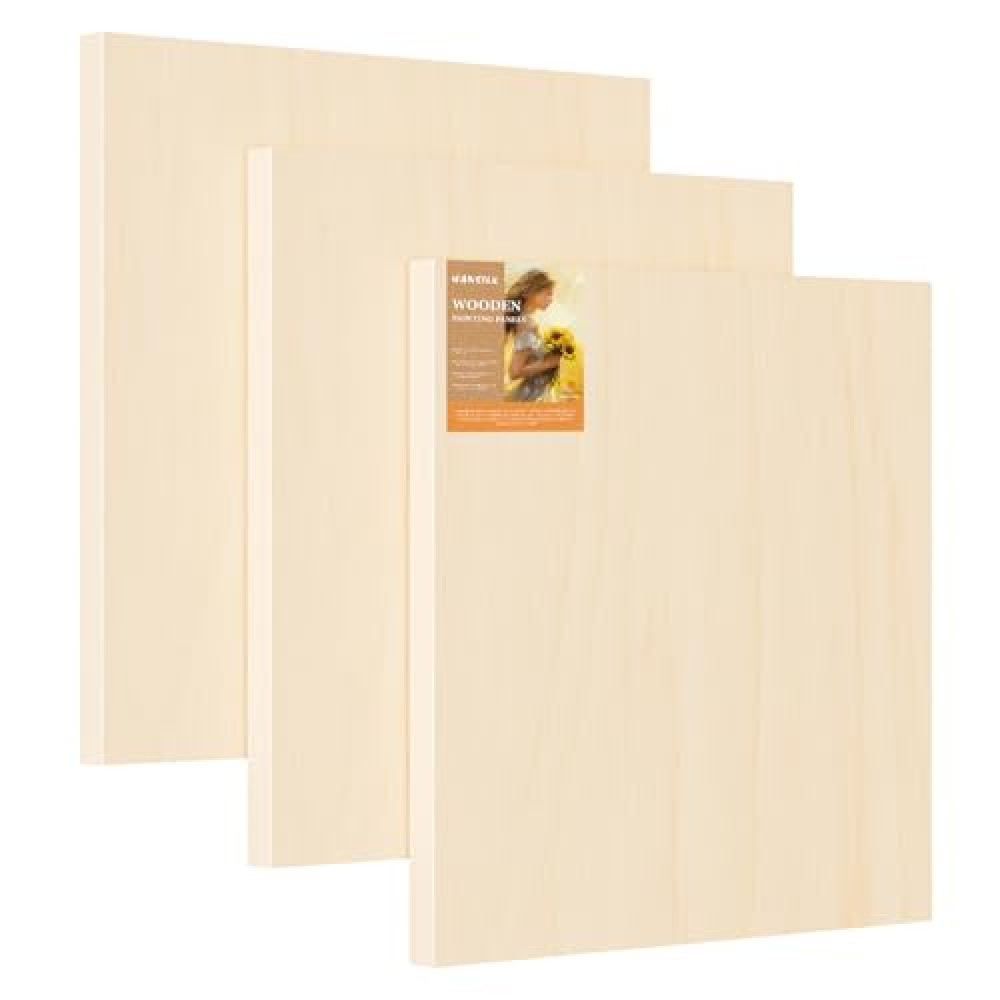 Wooden Canvas Panels Board 12x12 Inch-Square Wooden Panels Art Wood Boards for DIY Painting Crafts Christmas Supplies