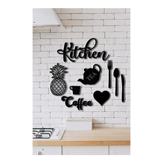 Wooden Factory Kitchen 9 Parça Mutfak Lazer Kesim Ahşap Duvar Dekorasyon Ürünü Çok Parçalı / Forex Tablo Fiyatı