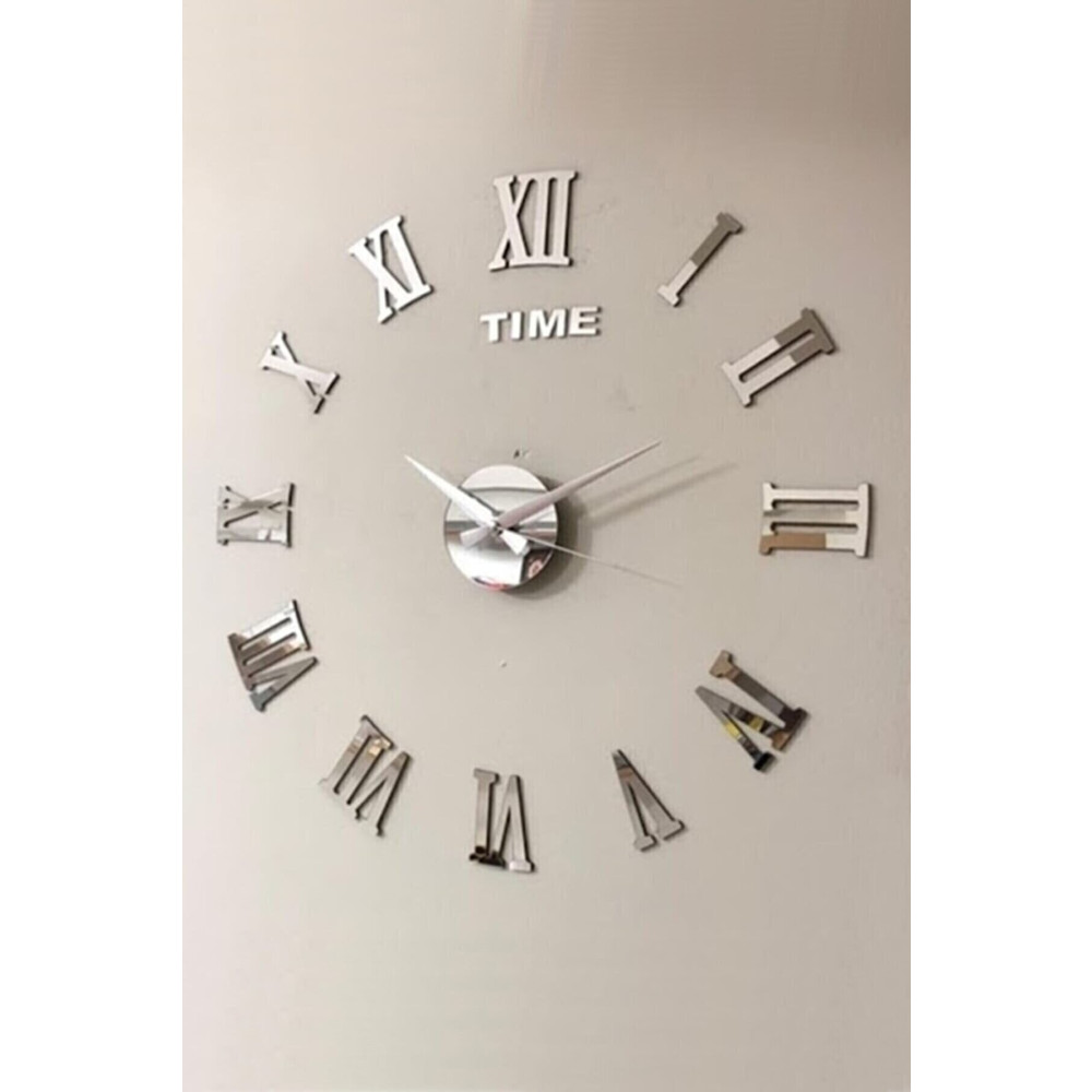Wooden Factory Time Collection 3d Roma Rakamlı Duvar Saati (GÜMÜŞ) Duvar Saati Fiyatı