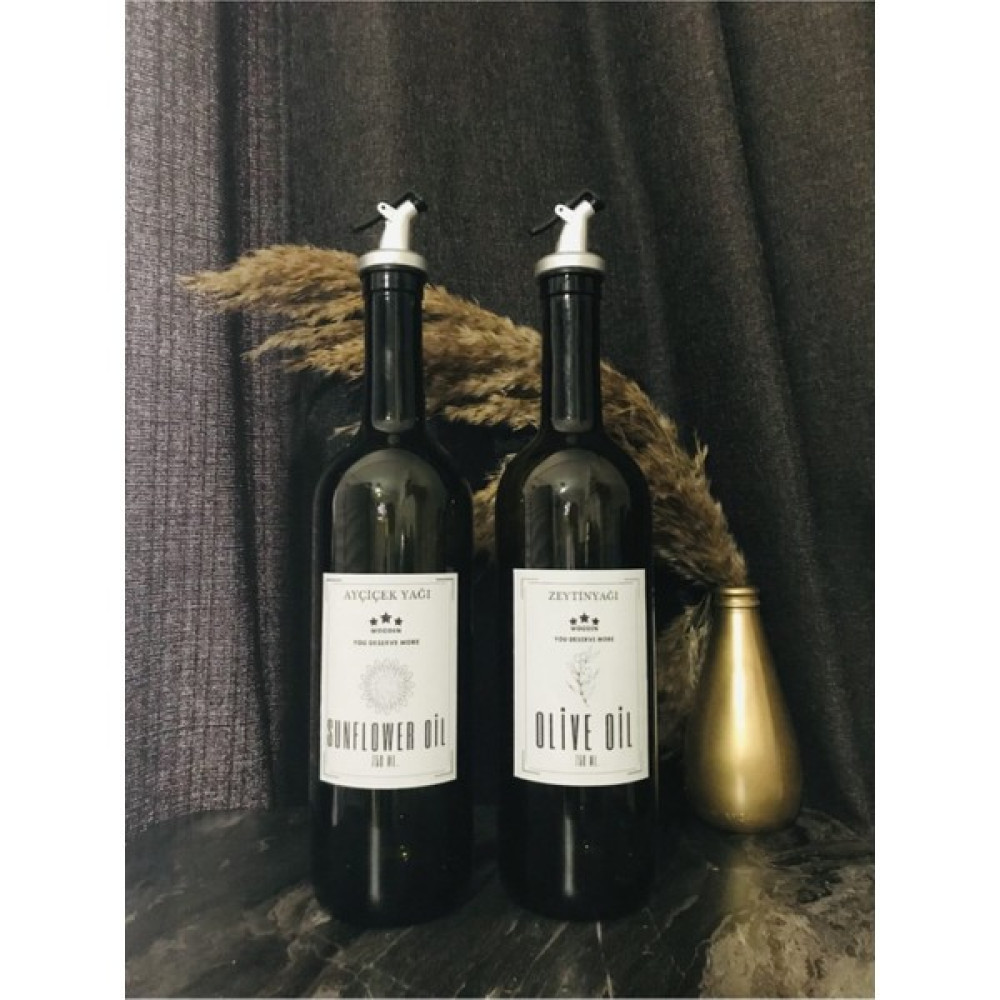 Wooden Neontech Design Amber 2'li 750 ml Zeytinyağı Sıvıyağ Şişesi Yağdanlık Yağlık - Siyah Mutfak Gereçleri Fiyatı