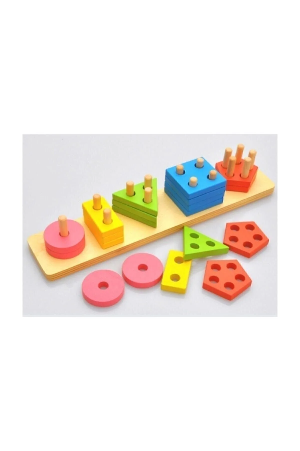 Wooden Toys Ahşap 5li Geometri Geçirme" Ahşap Oyuncaklar Fiyatı