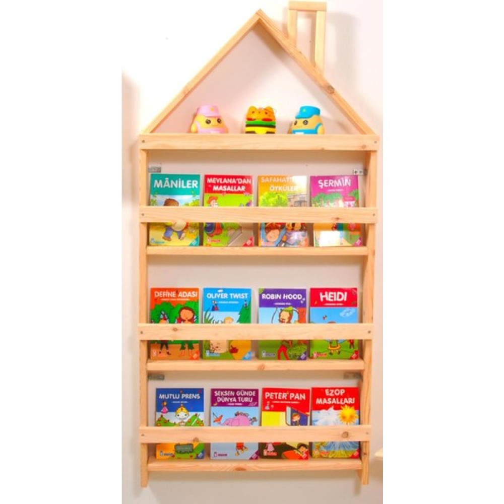 Wooden Women World Çocuk Odası Eğitici Montessori Mobilya Kitaplık Raf Duvar Rafı 4lü WWW2023004005 - Ahşap Duvar Rafı Fiyatı
