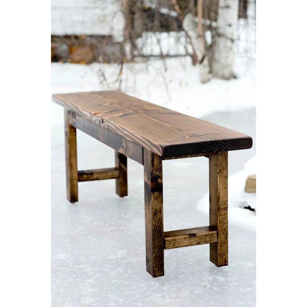 Woodensa Ahşap Bank Mutfak Sandalyesi Masif Ahşap Ceviz Renk 100 cm Uzunluk Standart Sandalye Fiyatı
