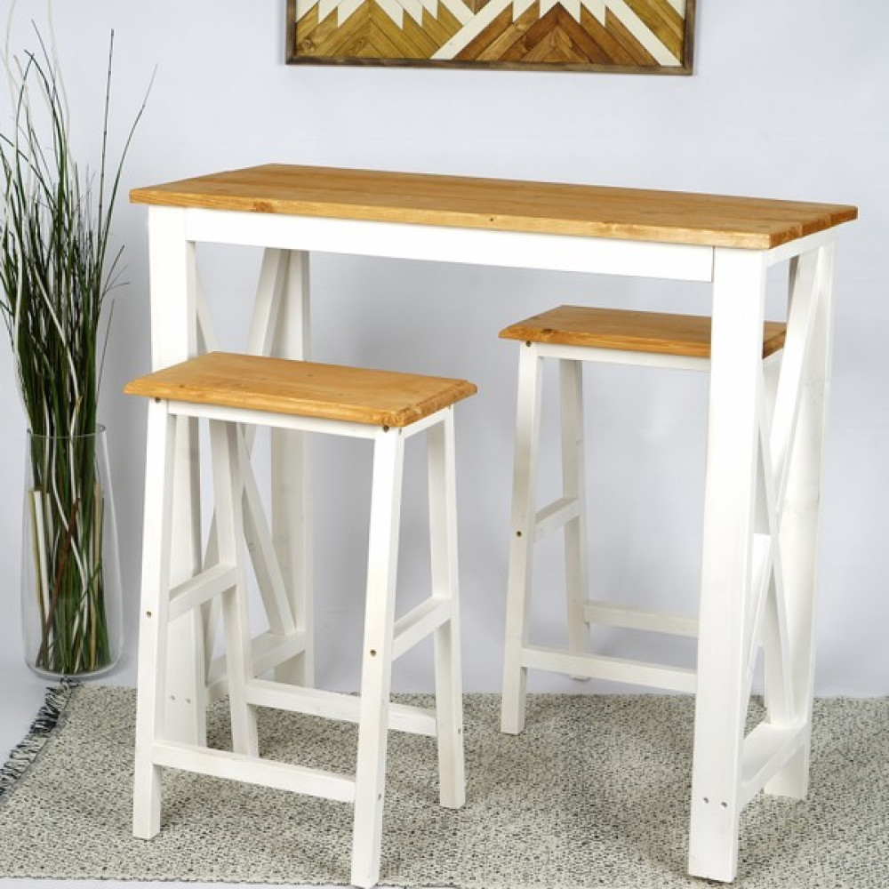 Woodensa Bar Masası Çok Amaçlı Masa Mutfak Masası Takımı (Kiraz-Beyaz) Masa - Sandalye Seti / Takımı Fiyatı