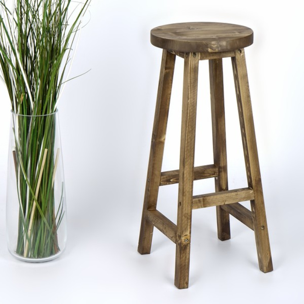 Woodensa Bar Sandalyesi ,mutfak Sandalyesi Masif Tabure Yuvarlak Bar Taburesi Ceviz Masa - Sandalye & Tabure Fiyatı