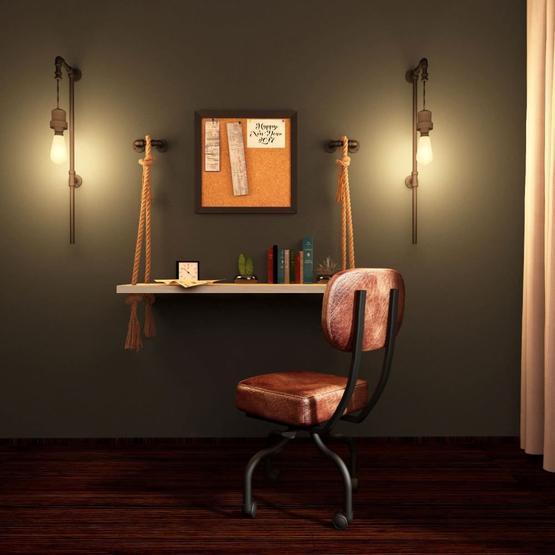 Woodesk 100x40 cm Natural Renk Masif Ağaç Halatlı Çalışma Masası Çalışma Masası Fiyatı