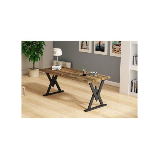 Woodesk 150x80 cm Günce Masif Ceviz Renk Yemek Masası