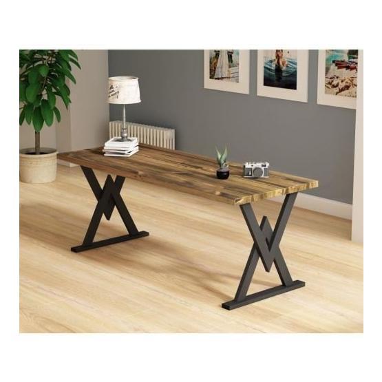Woodesk 150x80 cm Günce Masif Ceviz Renk Yemek Masası