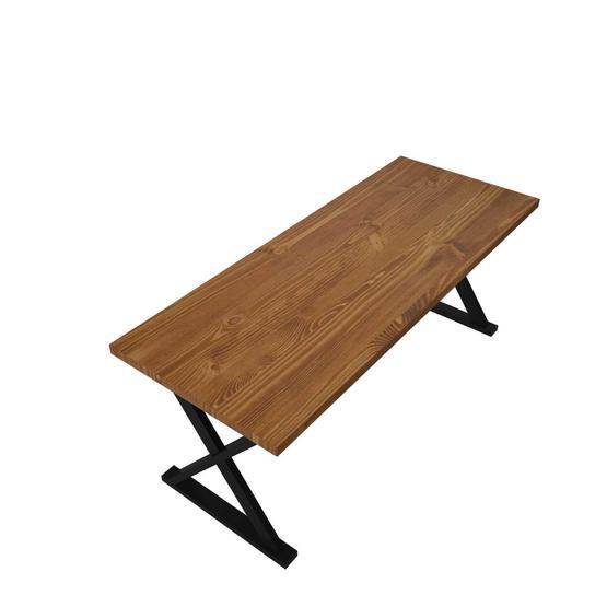 Woodesk 150x80 cm Rıhtım Masif Tik Renk Yemek Masası