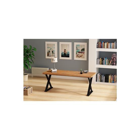 Woodesk 150x80 cm Rıhtım Masif Tik Renk Yemek Masası