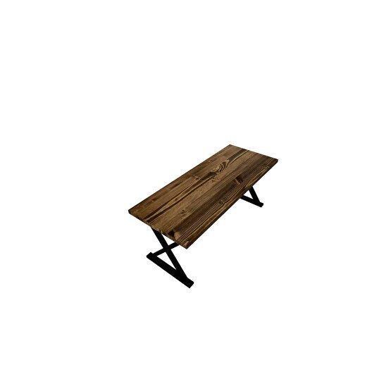 Woodesk 200x70 cm Rıhtım Masif Ceviz Renk Yemek Masası