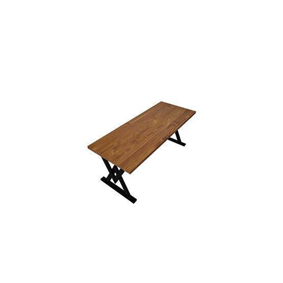 Woodesk 200x80 cm Günce Masif Tik Renk Yemek Masası