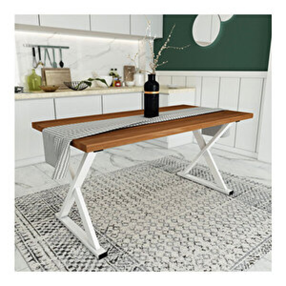 Woodesk Bahar Masif Tik Renk 140x70 Yemek Masası Cpt7289-140 140x70 cm Masa - Sandalye Seti / Takımı Fiyatı