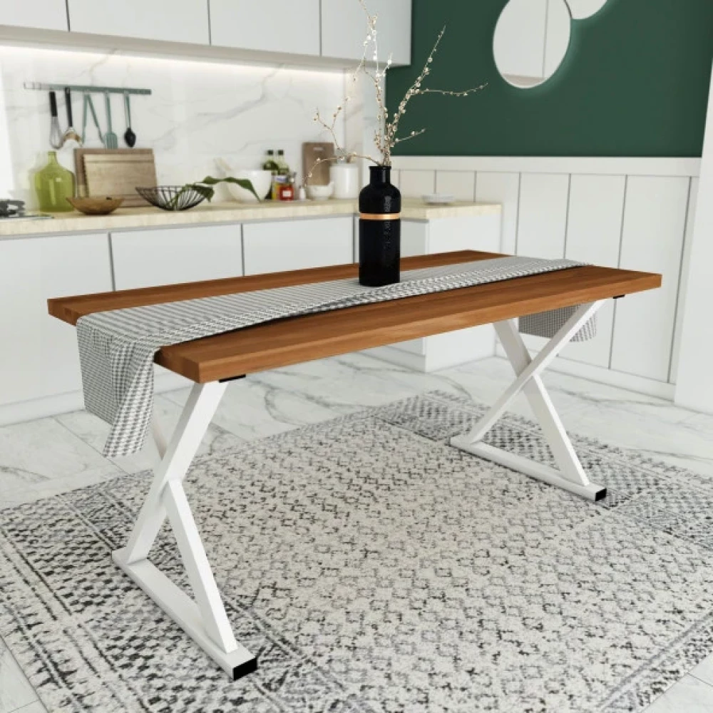 Woodesk Bahar Masif Tik Renk 140X70 Yemek Masasi Cpt7289-140 Yemek & Mutfak Masası Fiyatı