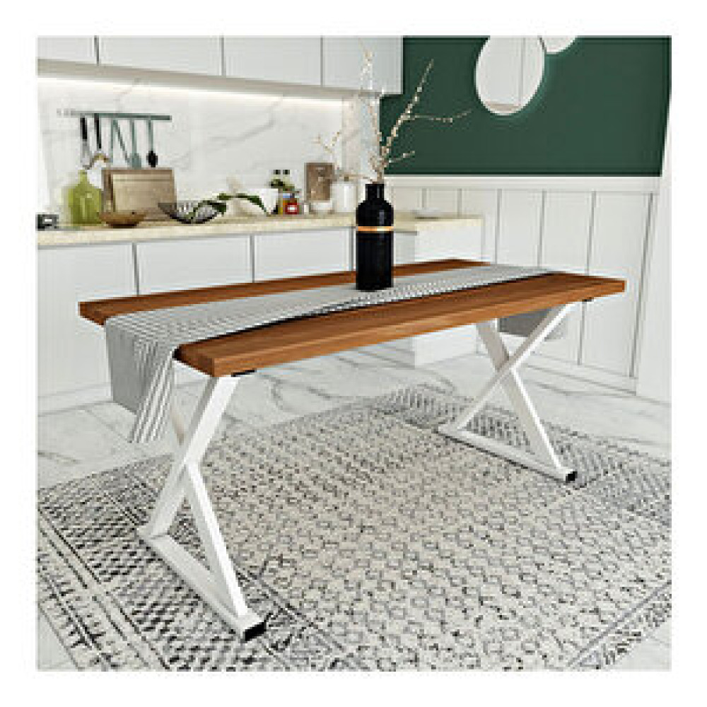 Woodesk Bahar Masif Tik Renk 180x80 Yemek Masası Cpt7287-180 180x80 cm Masa - Sandalye Seti / Takımı Fiyatı