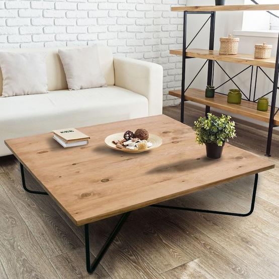 Woodesk CPT2830-90 Masif Ağaç Natural Renk 90x90 cm Orta Sehpa