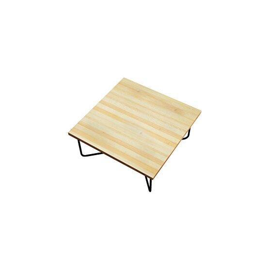 Woodesk CPT2830-90 Masif Ağaç Natural Renk 90x90 cm Orta Sehpa