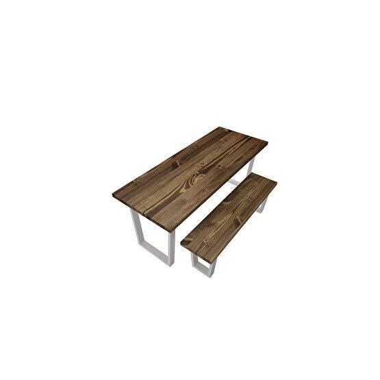 Woodesk CPT7524-140 140x80 cm Mayıs Masif Ceviz Banklı Yemek Masası