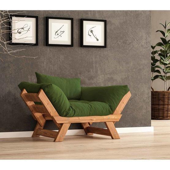 Woodesk CPT8160-140 Adalar Masif Yeşil Renk Tekli Koltuk