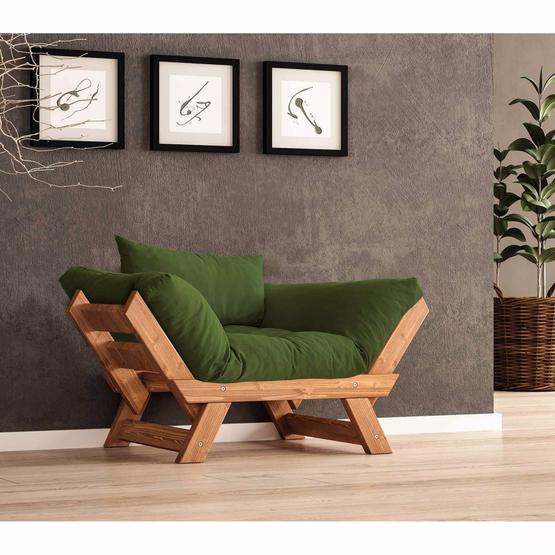 Woodesk CPT8160-140 Adalar Masif Yeşil Renk Tekli Koltuk