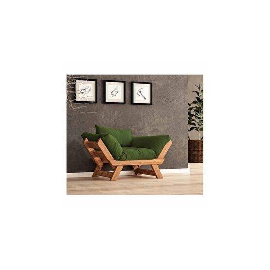 Woodesk CPT8160-140 Adalar Masif Yeşil Renk Tekli Koltuk