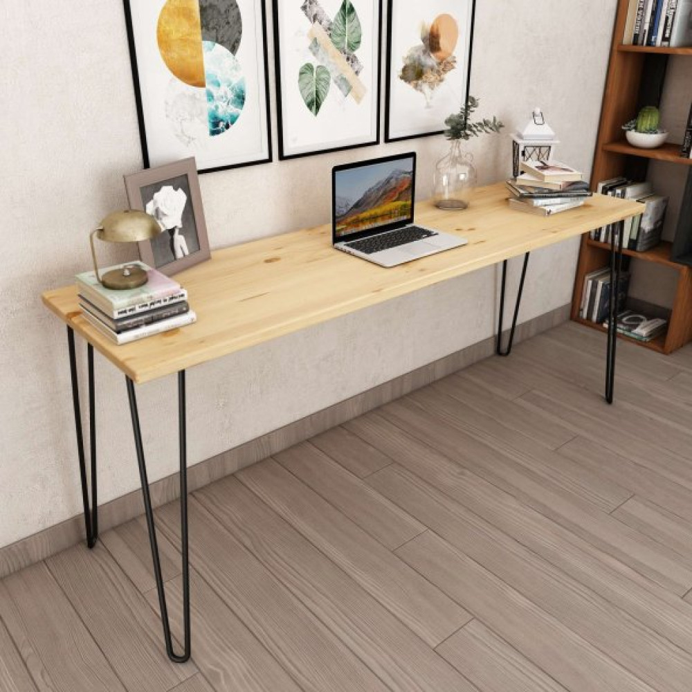 Woodesk Dekor Masif Agac Natural Renk 180X50 Calisma Masasi Cpt4620-180 Çalışma Masası Fiyatı