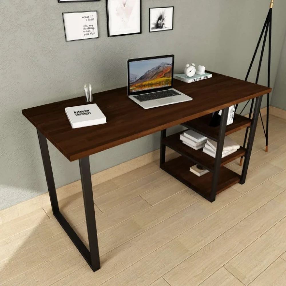 Woodesk Elegant Masif Agac Ceviz Renk Calisma Masasi Cpt4612-140 Çalışma Masası Fiyatı