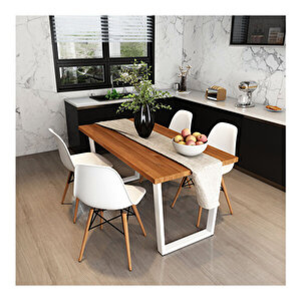 Woodesk Hayal Masif Tik Renk 180x80 Sandalyeli Masa Takımı Cpt7323-180 180x80 cm Masa - Sandalye Seti / Takımı Fiyatı