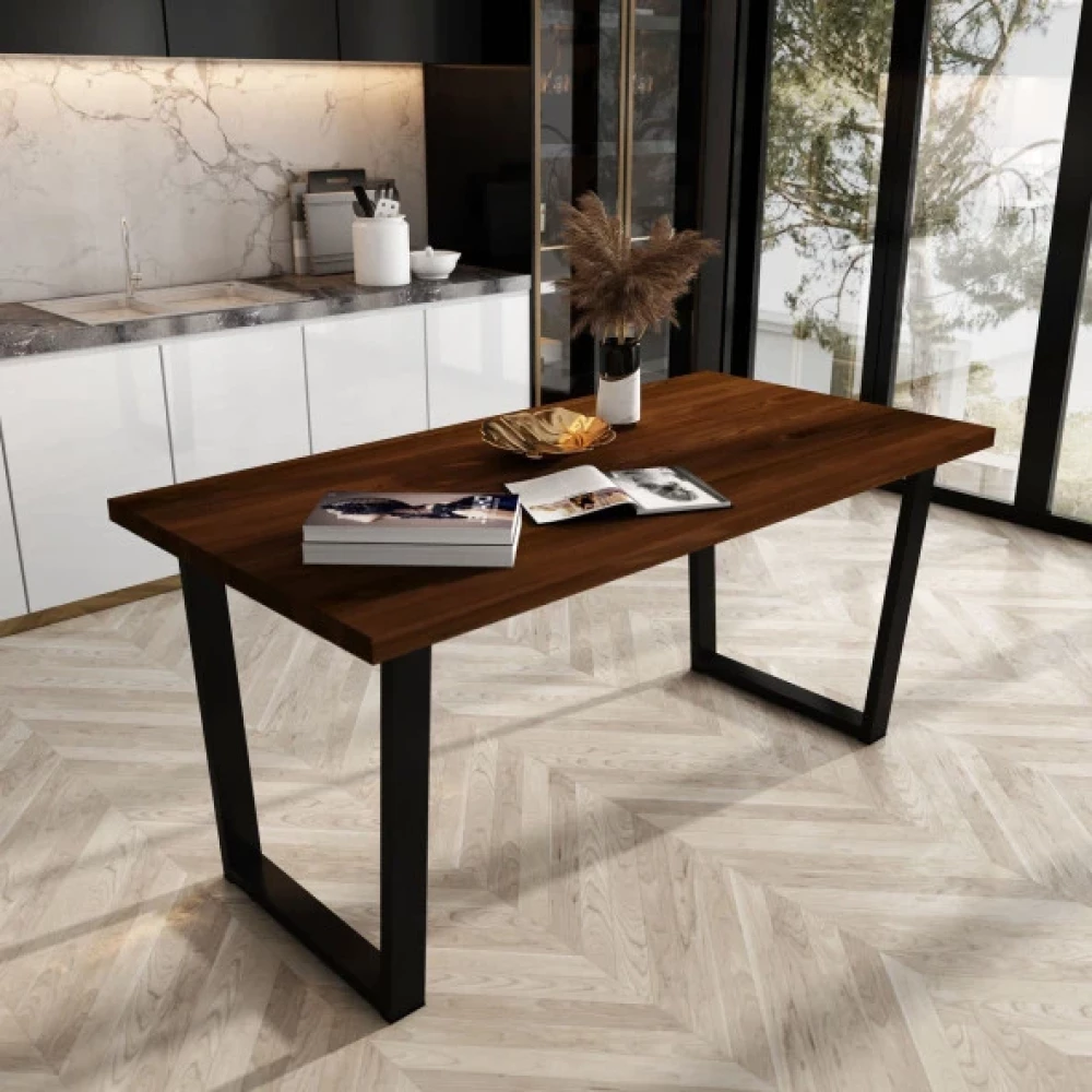Woodesk Ilgin Masif Ceviz Renk 140X70 Yemek Masasi Cpt7012-140 Yemek & Mutfak Masası Fiyatı