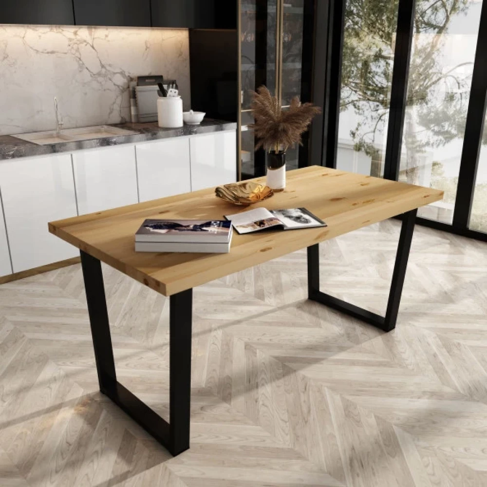 Woodesk Ilgin Masif Natural Renk 180X80 Yemek Masasi Cpt7669-180 Yemek & Mutfak Masası Fiyatı