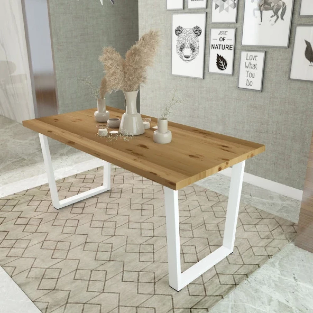 Woodesk Tuana Masif Natural Renk 180X80 Yemek Masasi Cpt7298-180 Yemek & Mutfak Masası Fiyatı