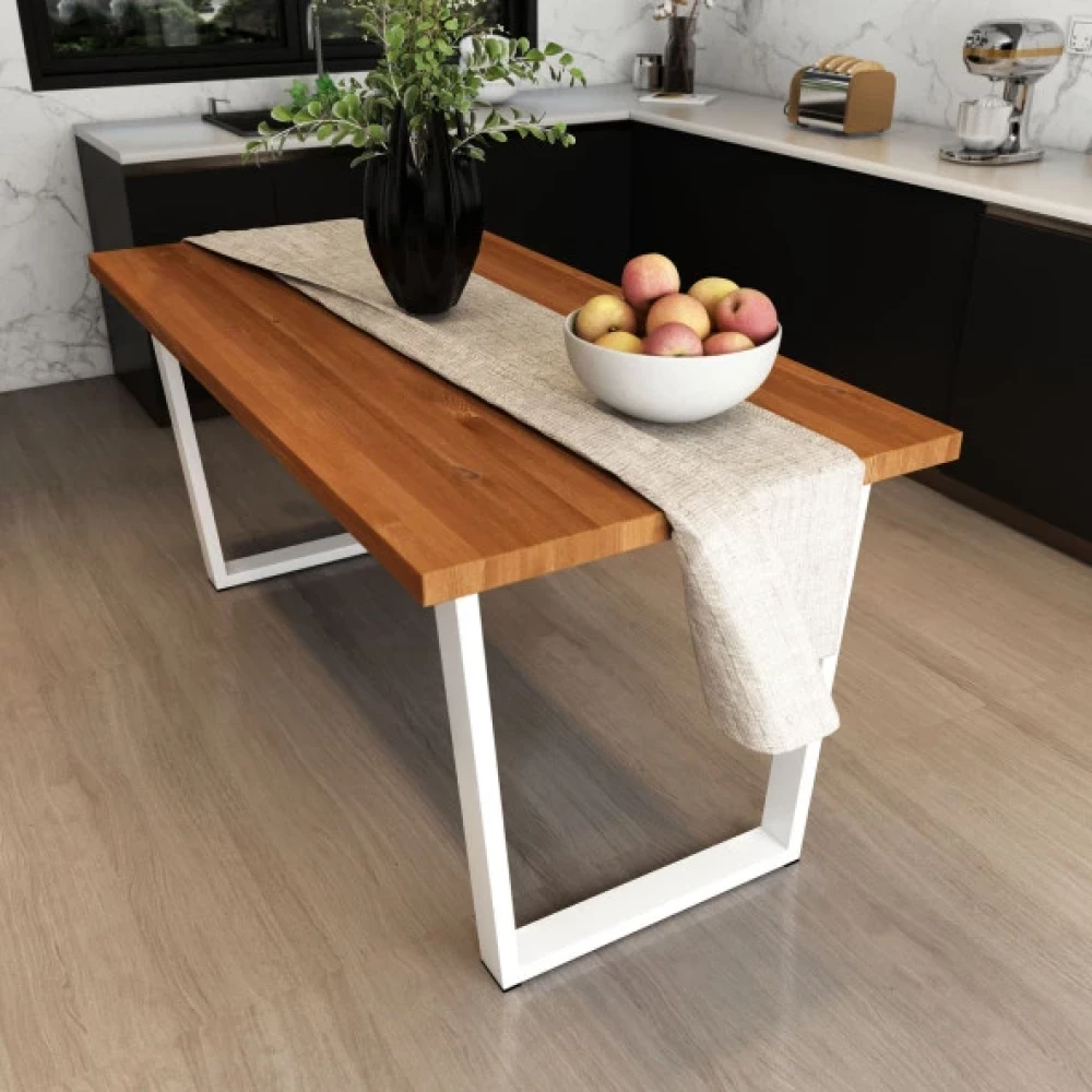 Woodesk Tuana Masif Tik Renk 140X70 Yemek Masasi Cpt7033-140 Yemek & Mutfak Masası Fiyatı
