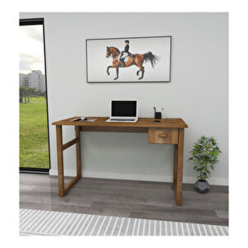Woodface Dream Doğal Ahşap Çalişma Masasi, Ceviz Bilgisayar Masası Fiyatı