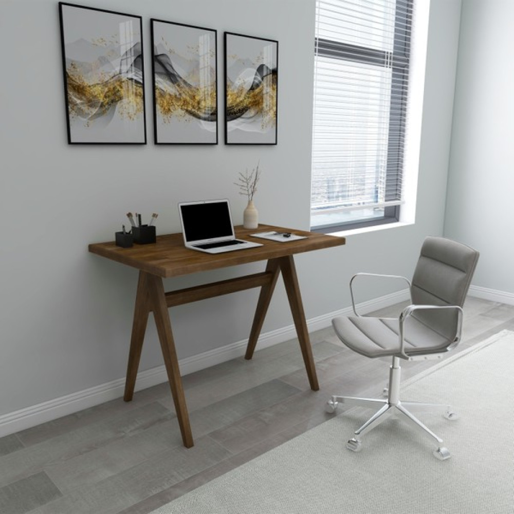 Woodface Polo Doğal Ahşap Çalışma Masası - Y: 75 cm D: 60 cm G: 90 cm - Ceviz Çalışma Masası Fiyatı