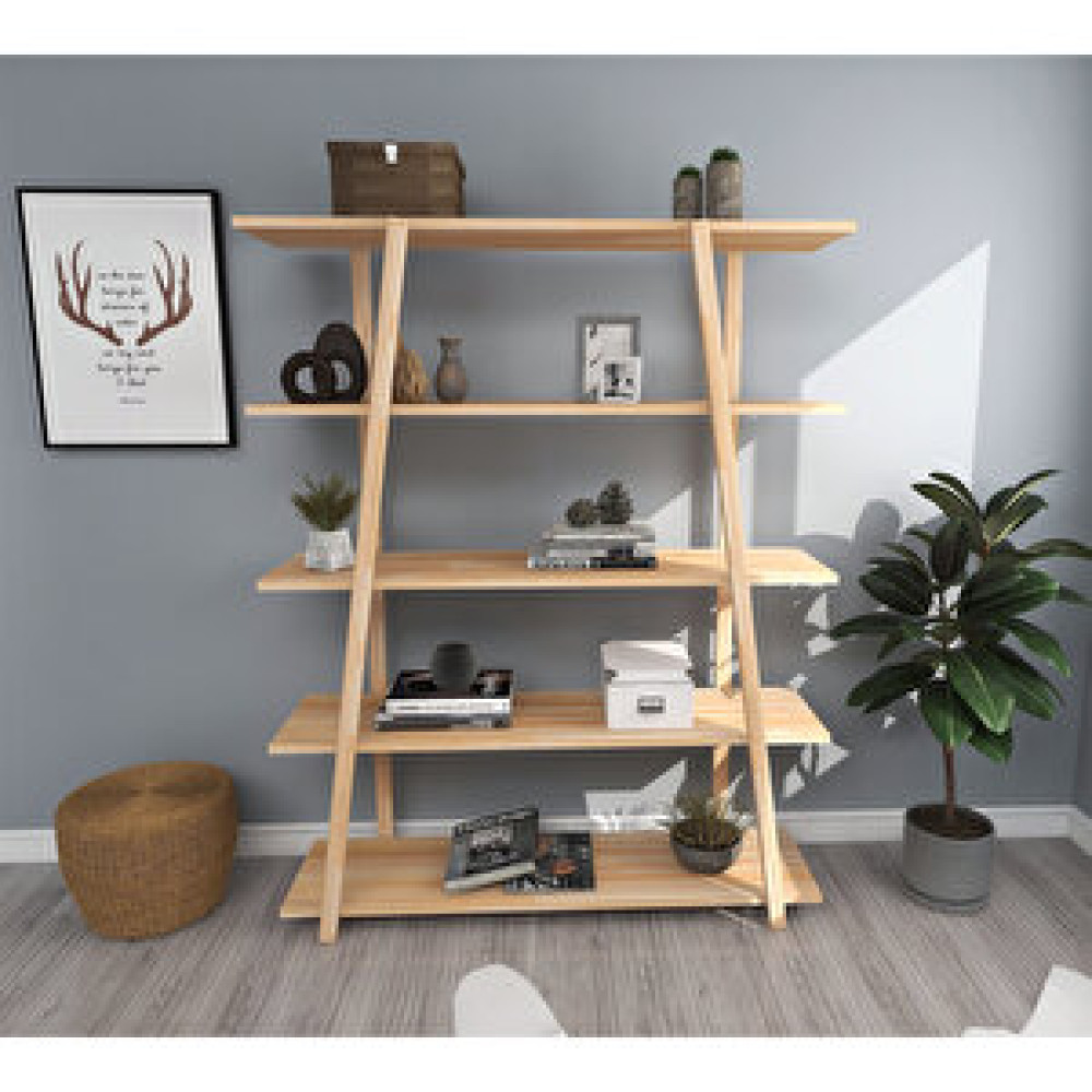 Woodface Soft Doğal Ahşap Kitaplık Kitaplık Fiyatı