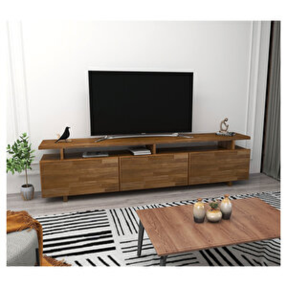 Woodface Verona Doğal Ahşap Tv Ünitesi, Ceviz Tv Ünitesi / Sehpası Fiyatı