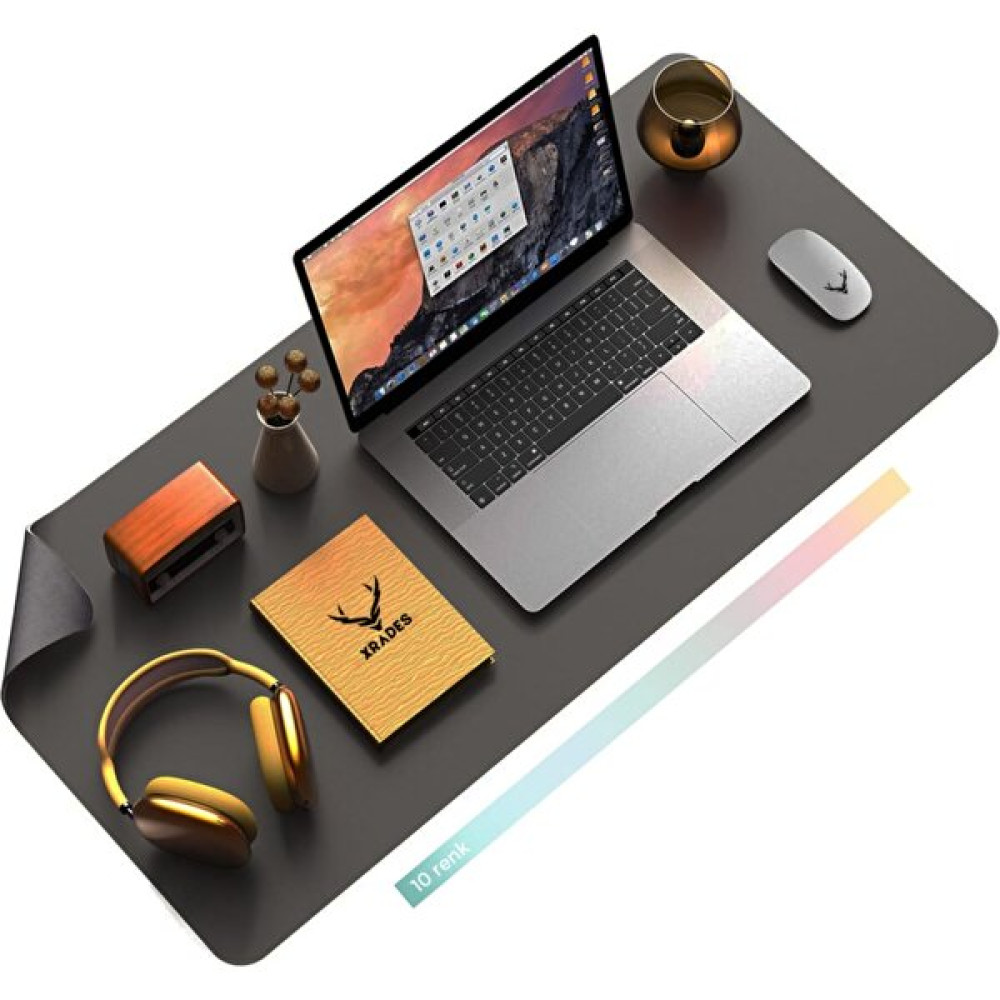 Woodhub 2 Yıl Deri Mousepad Laptop Bilgisayar Için Geniş Masa Matı Deri Mouse Pad 80X40 cm Koyu Gri Gri Res Mouse Pad Fiyatı