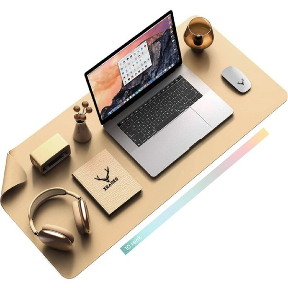 Woodhub Deri Mousepad Laptop Bilgisayar Için Geniş Gamings Masa Matı Deri Mouse Pad 80X40 cm Krem - Adrenalin Mavi Mouse Pad Fiyatı