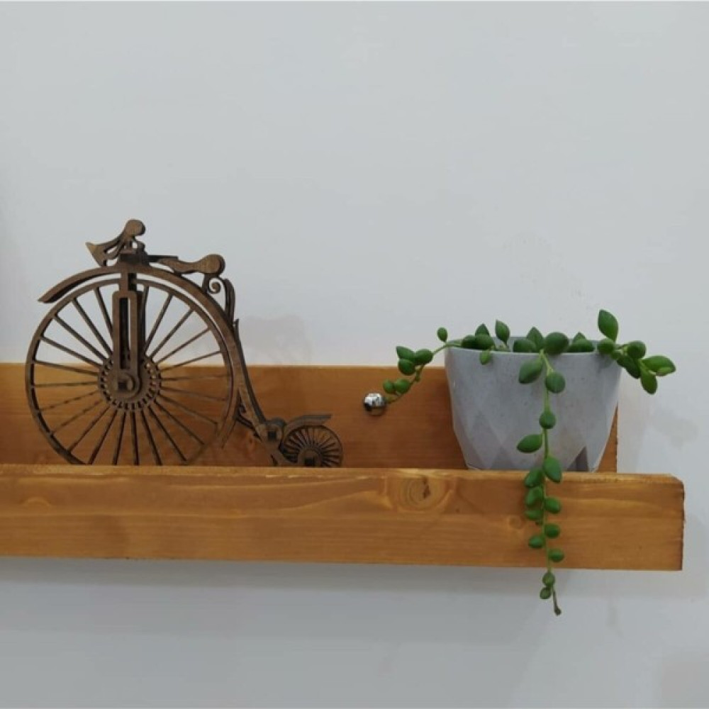 Woodhub Duvara Monte Ahşap Duvar Rafı. 150 cm Dekoratif Çerçeve Rafı. Meşe Rengi Uçan Raf. Kitaplık - Duvar Rafı & CD / DVD Rafı Fiyatı