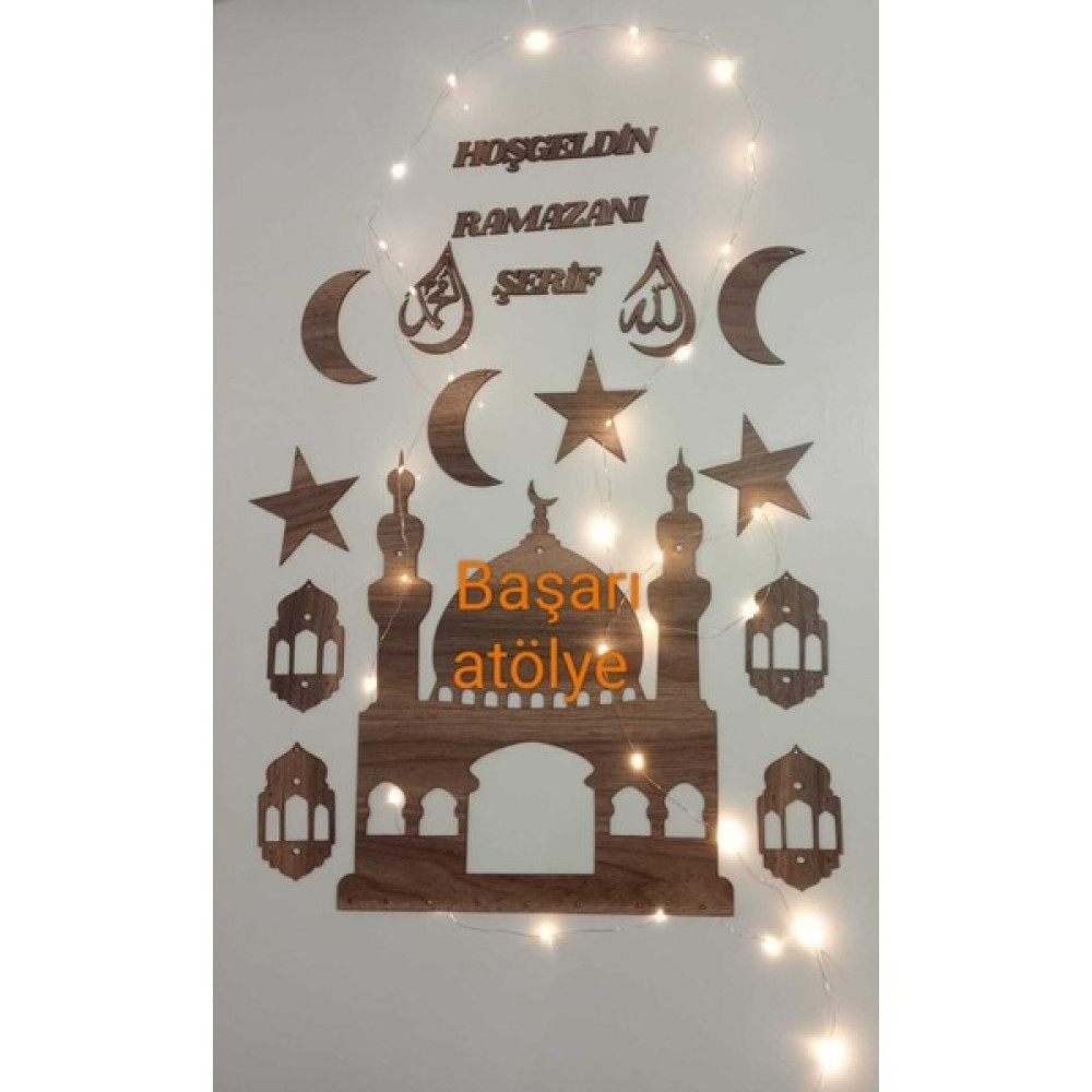 Woodhub Geleneksel Ahşap Işıklı Ramazan Süsü Kahverengi - 0 Poster Fiyatı