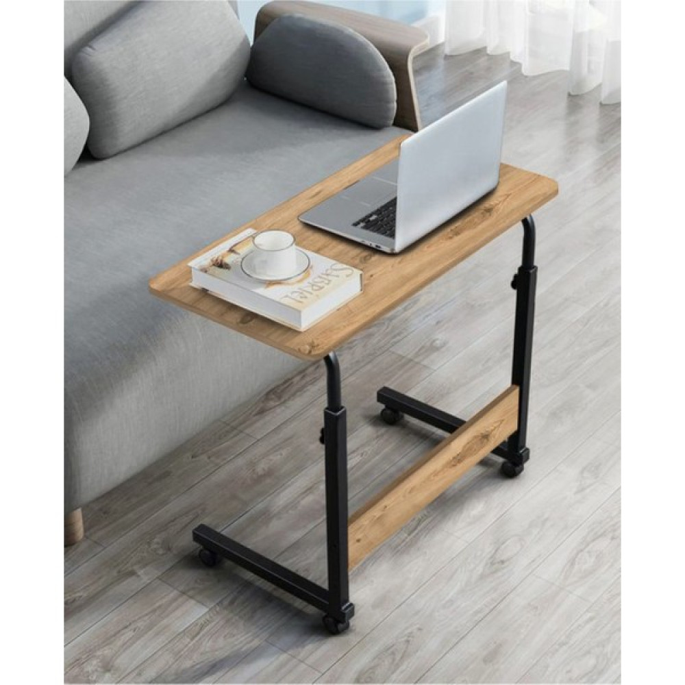Woodhub Retro Yükseklik Ayarlı Laptop Sehpası ve Çalışma Masası - Atlantik Çam (Tekerli) Oval Kenar - 70X40 - 0 - Kahverengi Çalışma Masası Fiyatı