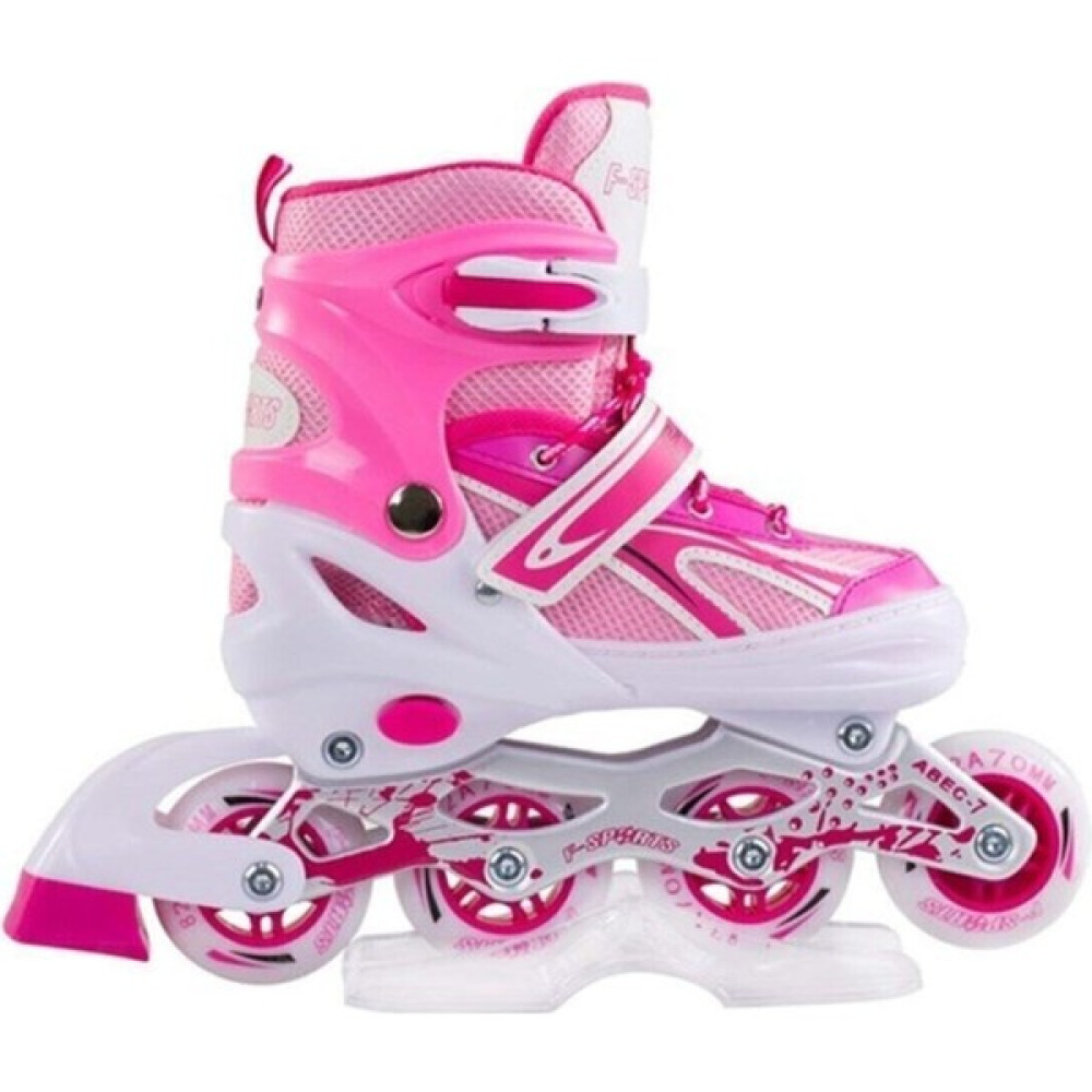 Woodhub Tek Sıra F-Sports Pembe Ayarlabilir 2+2 Işıklı Metal Alıştırma Pateni Çanta Hediyeli Pembe 3 Paten Paten Fiyatı