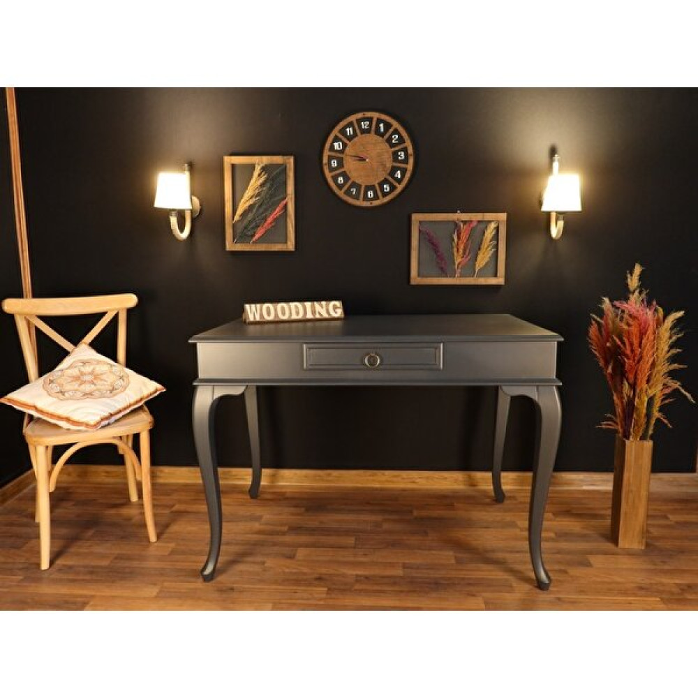 Wooding 100 cm Çekmeceli Masif Antrasit Çalışma Masası - 100x60x80 Cm Çalışma Masası Fiyatı